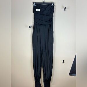 Twenty one s/p black jumpsuit zip side 13 p2p 11-1/2 waist 24” inseam strapless